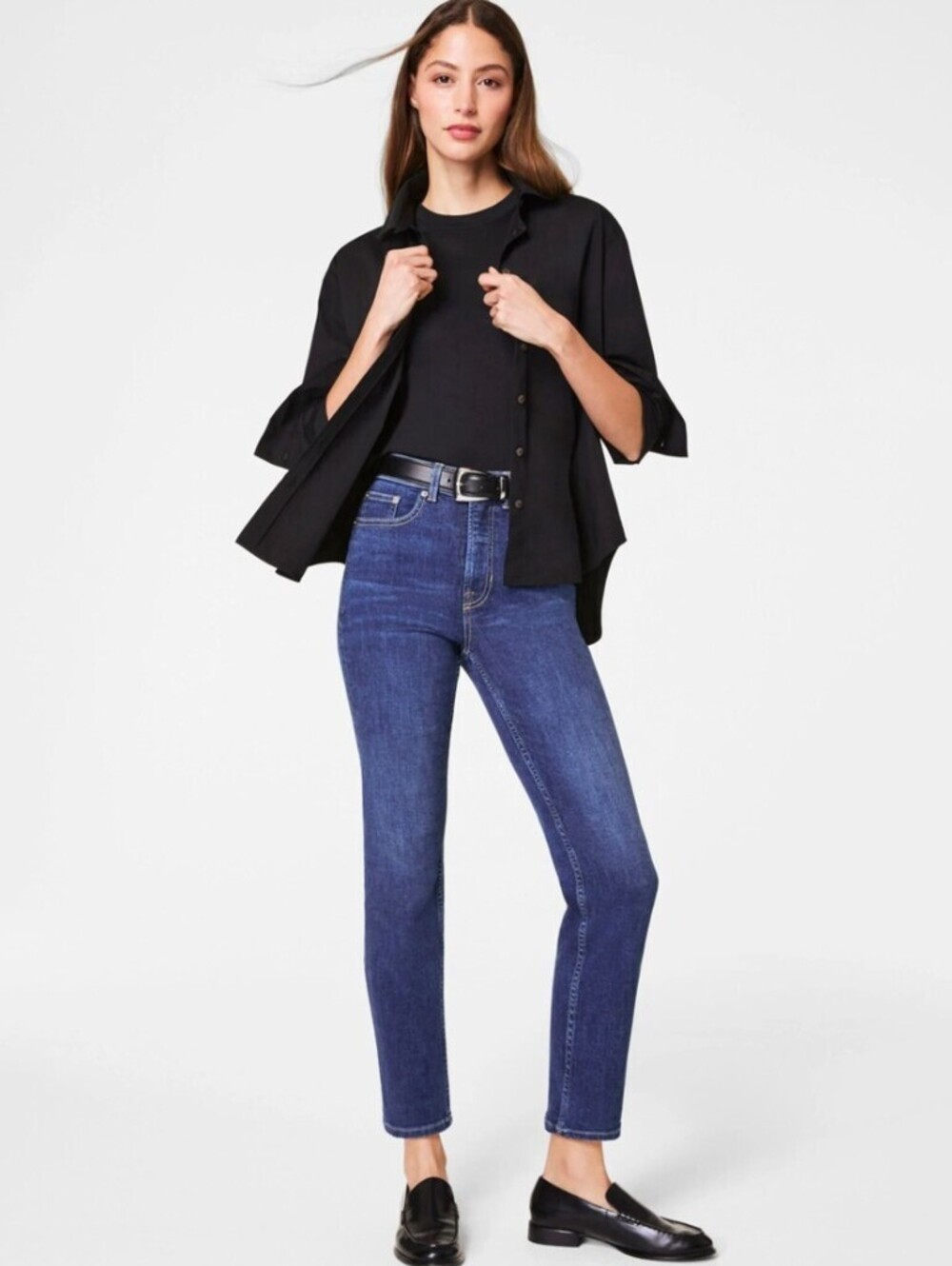 SPANX Blue ReDefine Firm Control Slim Straight Jeans - Size - 12